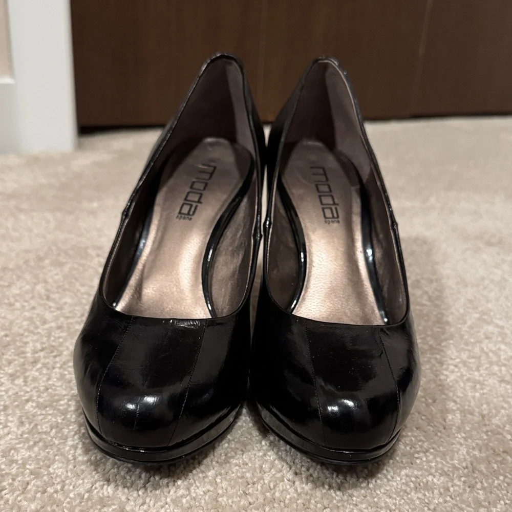 Moda Glossy Black Women's Heels - Picture 5 of 7